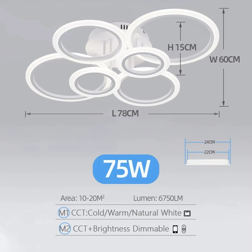 Modern LED Chandelier Home Lighting Ring Ceiling Chandelier