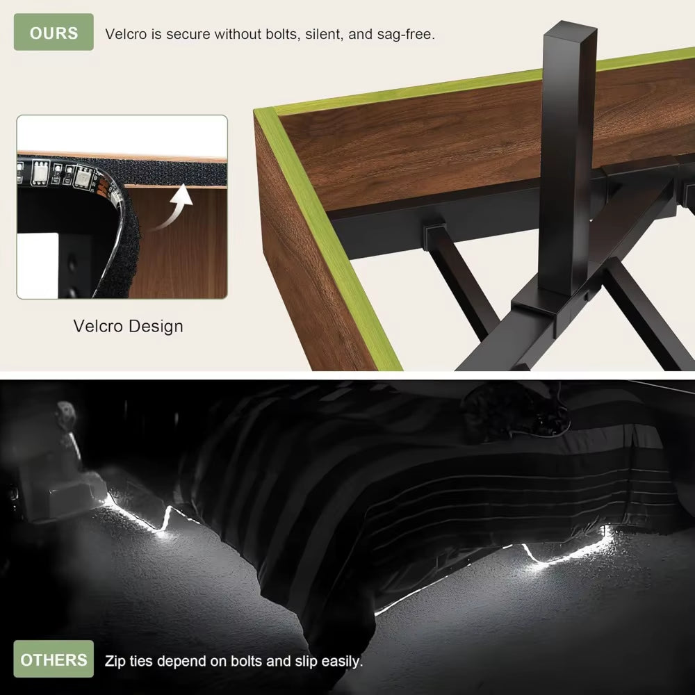 Feonase Floating Bed Frame King with Led Lights 