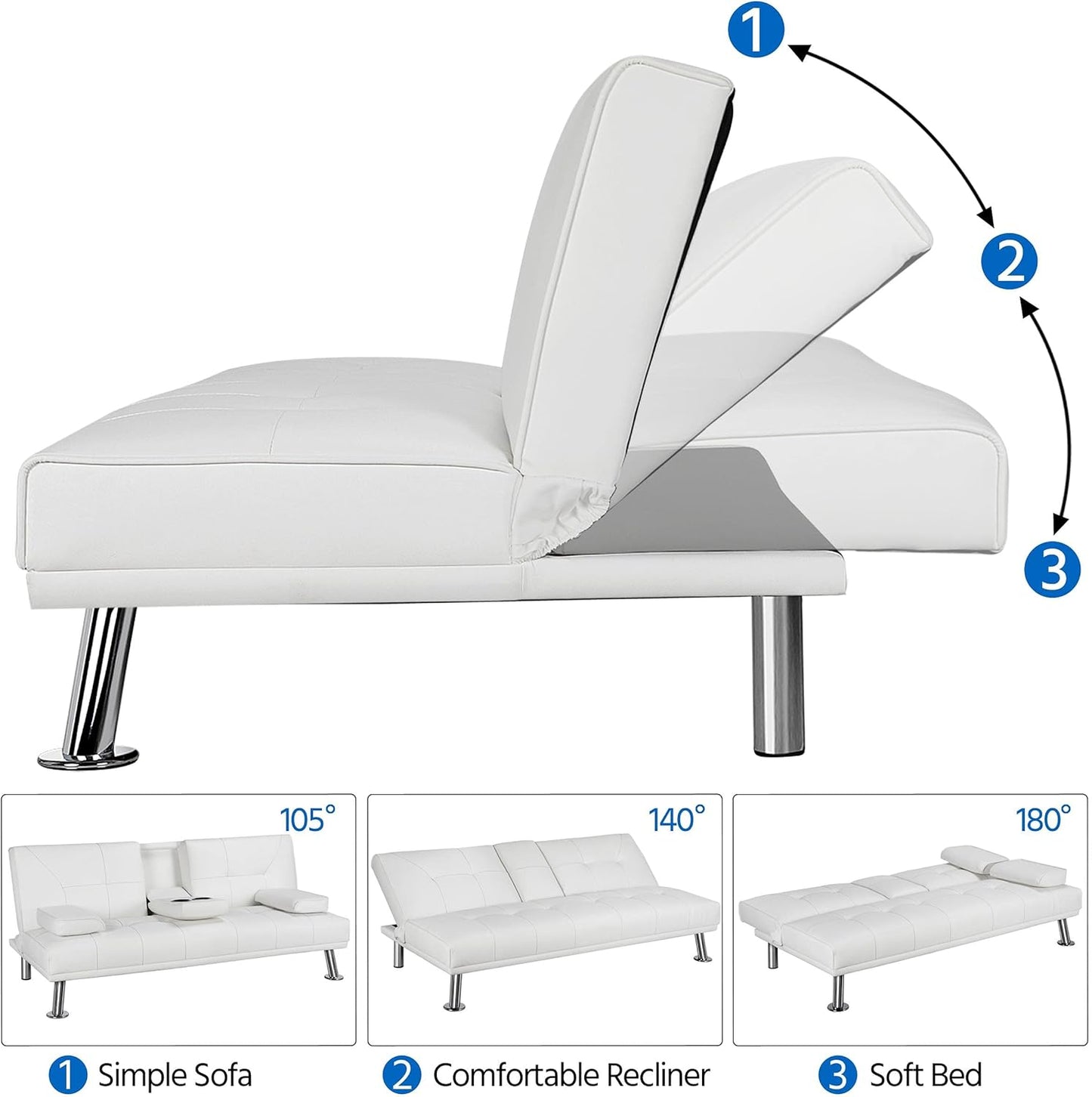 Modern Sofa Bed Faux Leather Sofa