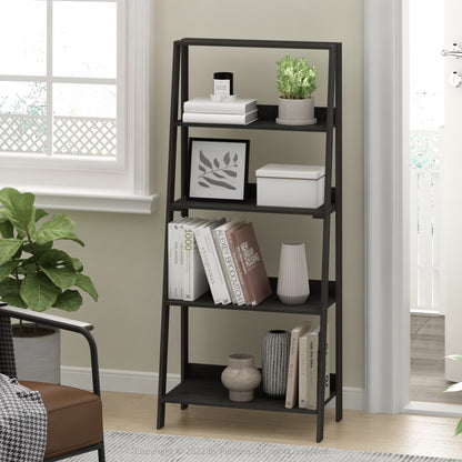 5-Tier Ladder Bookcase Display Shelf, Espresso