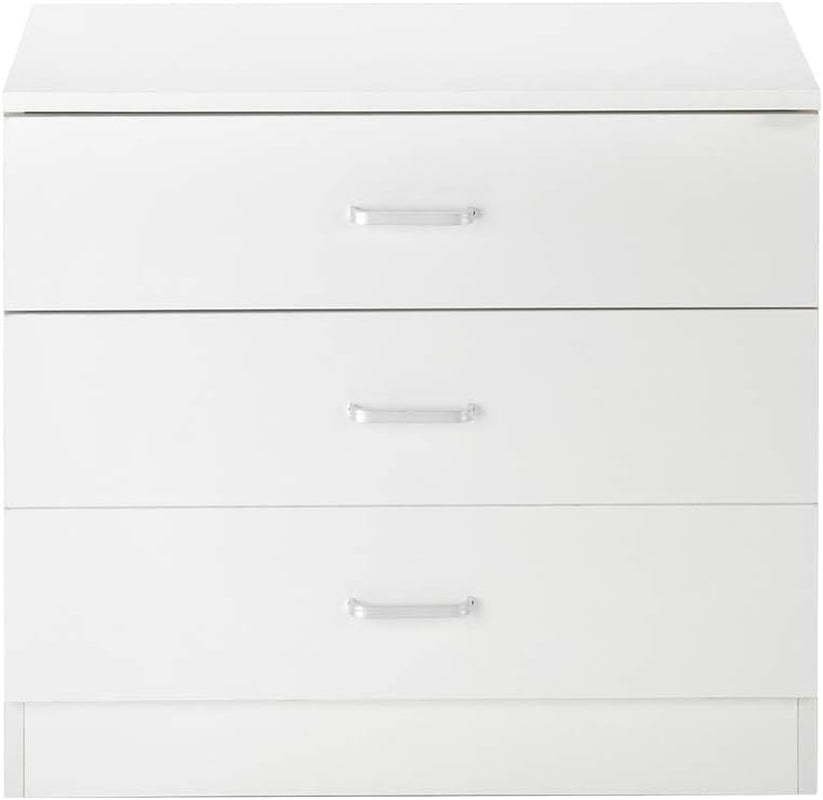 Wood Simple 3-Drawer Dresser,Dresser Organizer Wood Chest Cabinet for Bedroom, Living Room, Bathroom,Home Furniture (White)