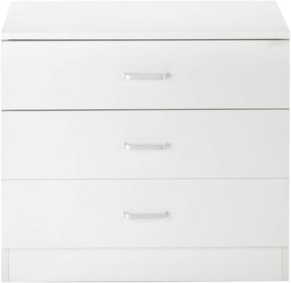Wood Simple 3-Drawer Dresser,Dresser Organizer Wood Chest Cabinet for Bedroom, Living Room, Bathroom,Home Furniture (White)