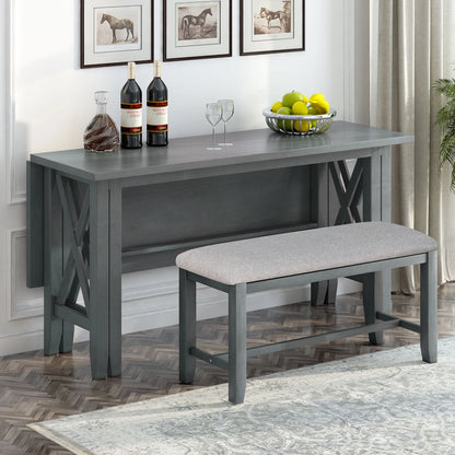 Bold Farmhouse Dining Table Set Gray