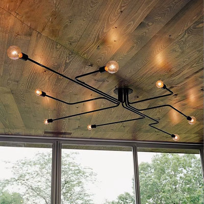 Vintage Pendant Lights Lamps Multiple Rod Wrought Iron Ceiling Lamp E27 Bulb Living Room Lamparas for Home Lighting Fixtures