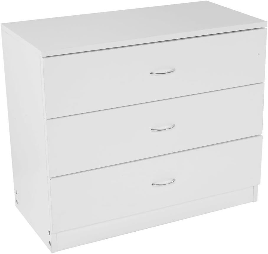 Wood Simple 3-Drawer Dresser,Dresser Organizer Wood Chest Cabinet for Bedroom, Living Room, Bathroom,Home Furniture (White)