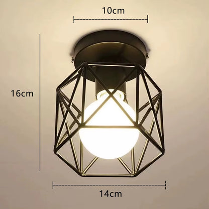 Retro Industrial Chandelier Wrought Iron LED Ceiling Lamp 