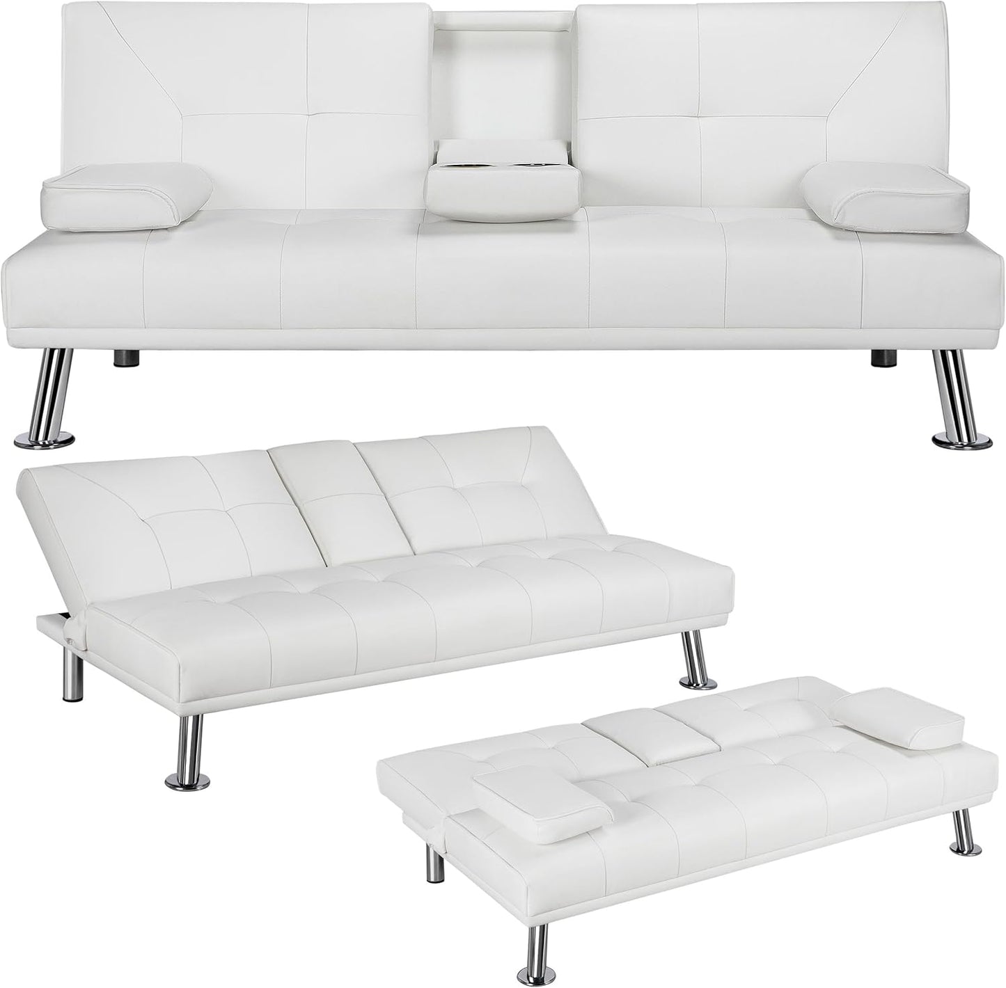 Modern Sofa Bed Faux Leather Sofa