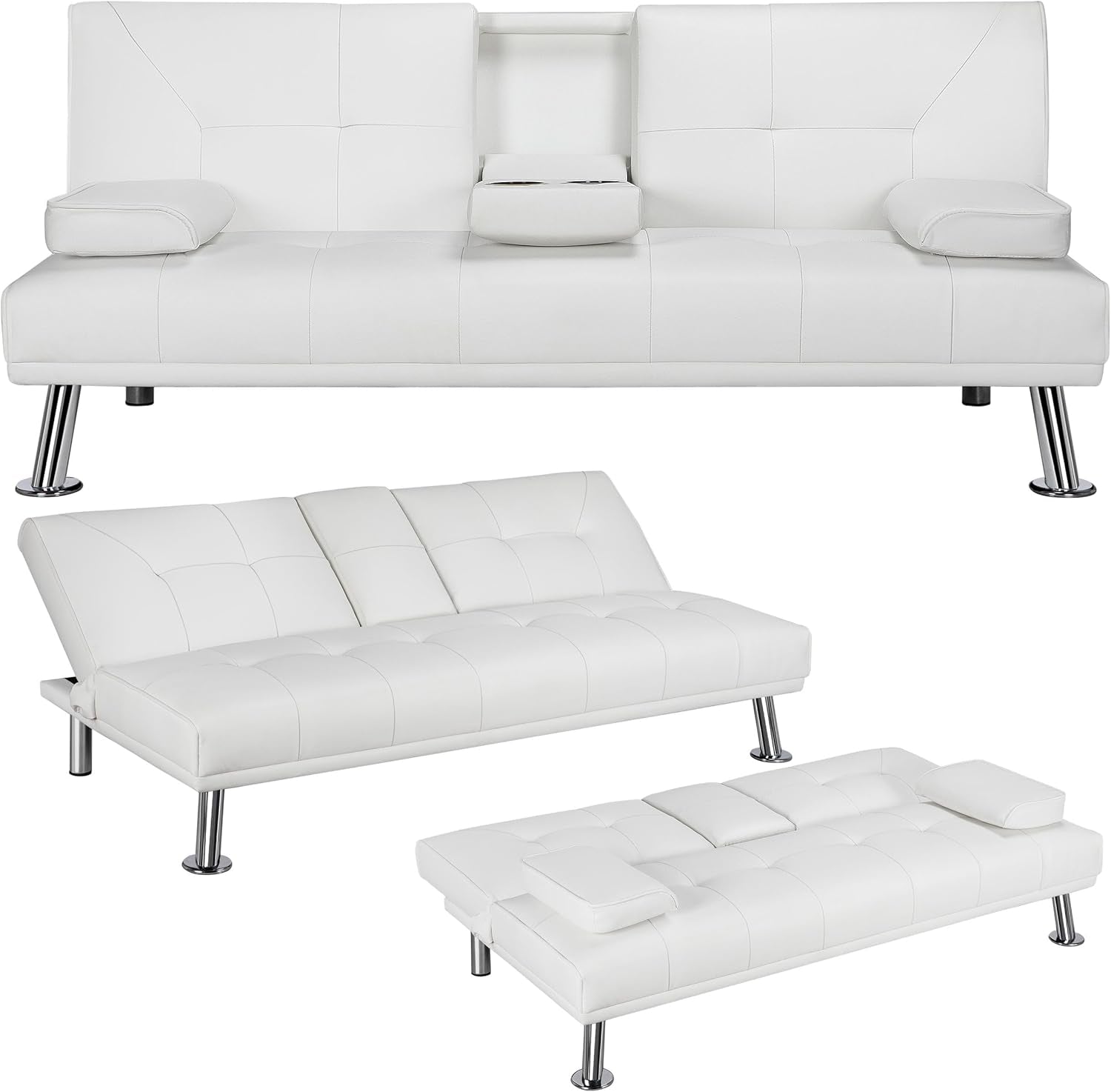 Modern Sofa Bed Faux Leather Sofa