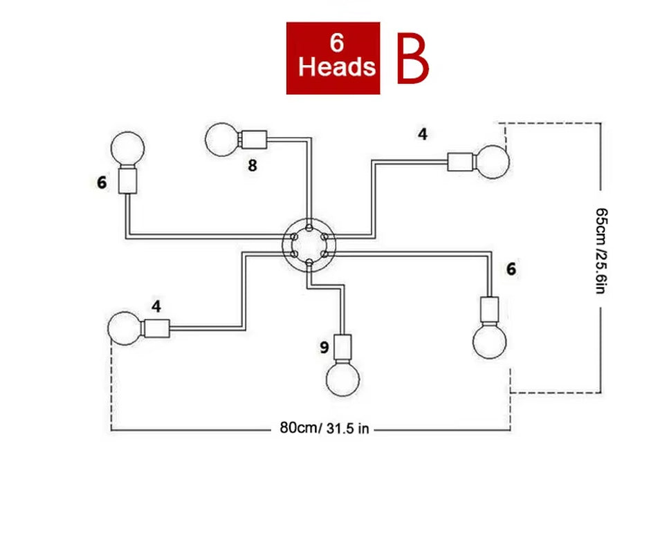 Vintage Pendant Lights Lamps Multiple Rod Wrought Iron Ceiling Lamp E27 Bulb Living Room Lamparas for Home Lighting Fixtures