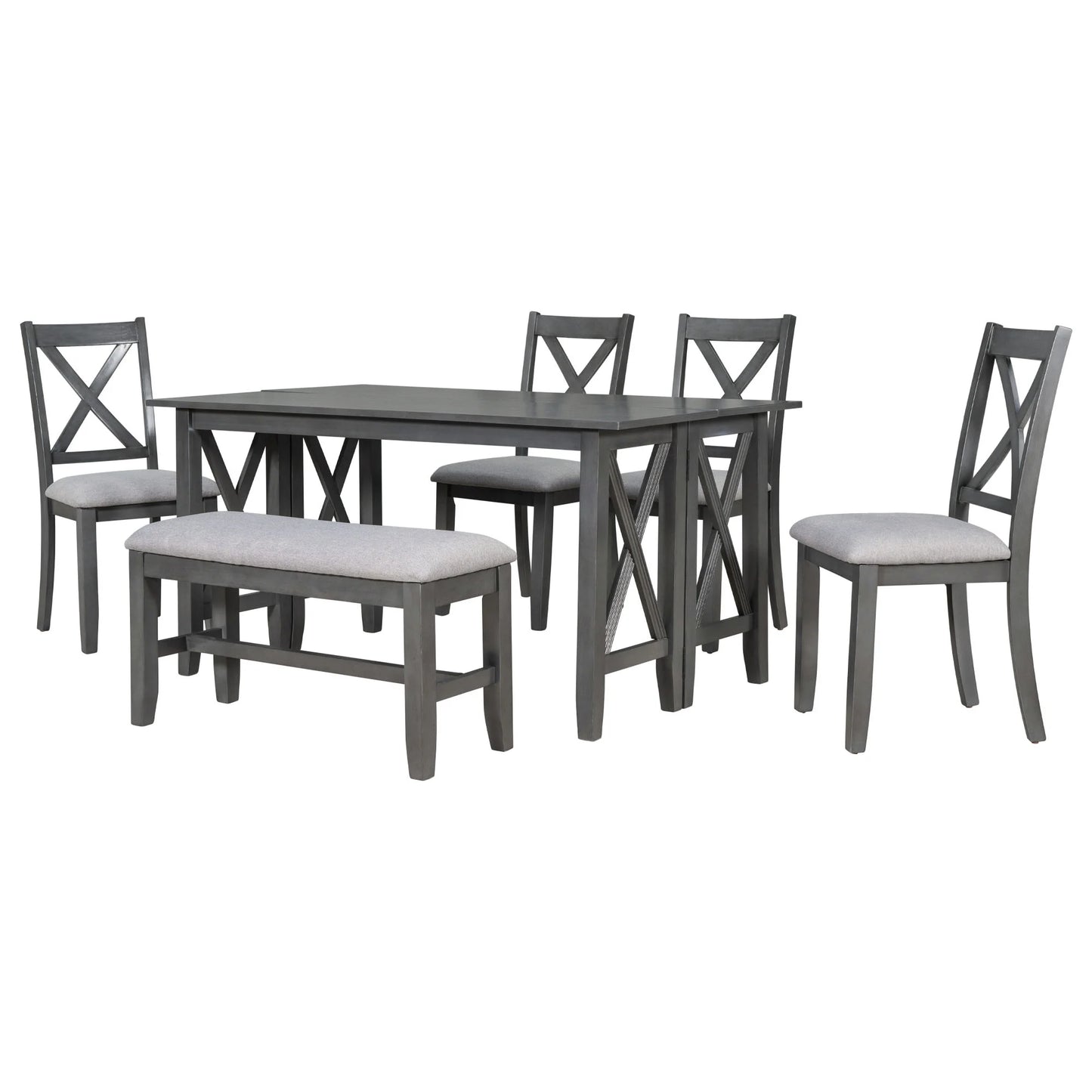 Bold Farmhouse Dining Table Set Gray