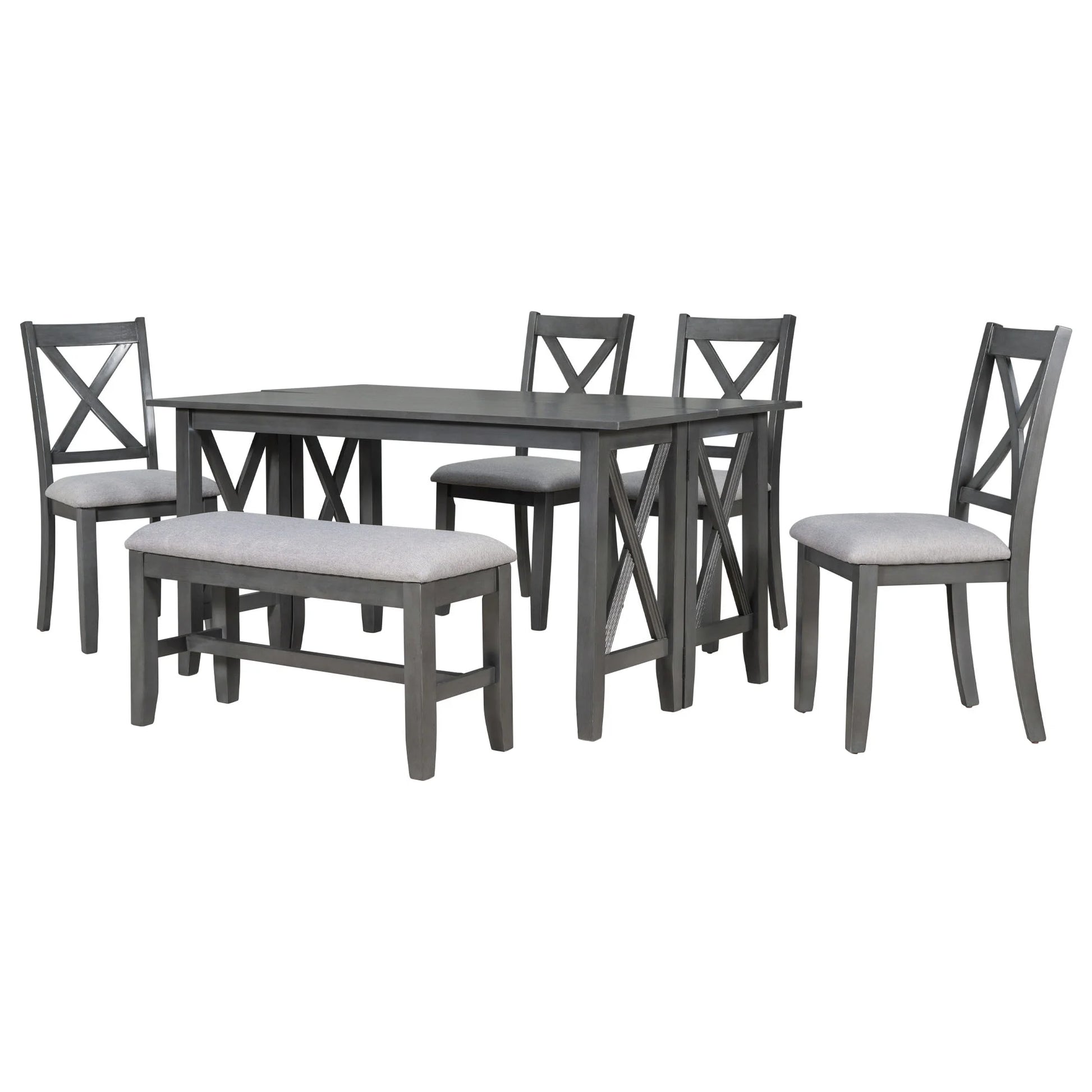 Bold Farmhouse Dining Table Set Gray
