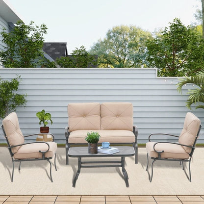 SUNCROWN 4Pcs Outdoor Furniture Patio Sets Loveseat 