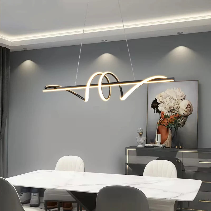 Modern LED Living Room Dining Room Pendant Lights for Kitchen Office Bar Home Decoration Chandelier Minimalist Home Lighting