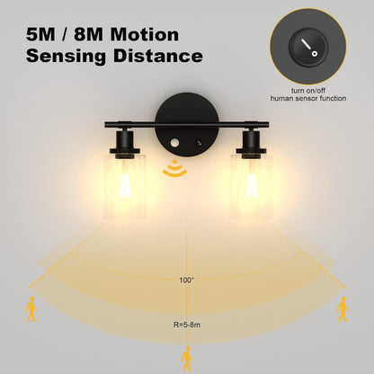 2 Light Bathroom Vanity Fixture with Motion Sensor