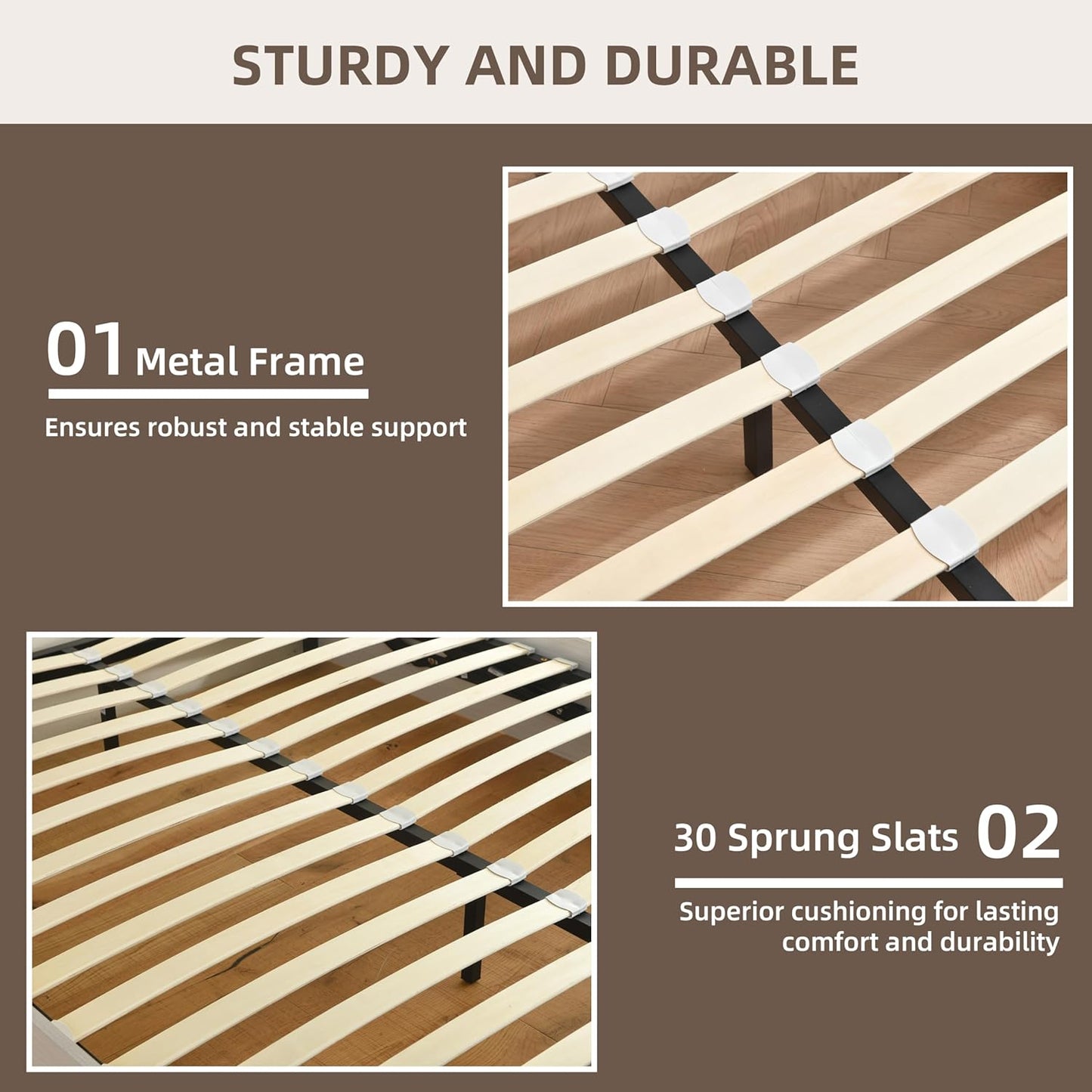  Rustic off White Queen Size Lift up Storage Platform Bed Frame