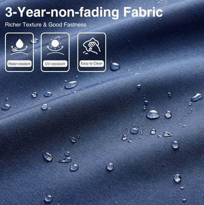 7 Pieces Wicker Conversation Set Outdoor Sectional Sofa with Coffee Table Dark Blue