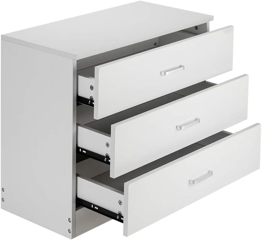 Wood Simple 3-Drawer Dresser,Dresser Organizer Wood Chest Cabinet for Bedroom, Living Room, Bathroom,Home Furniture (White)