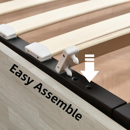  Rustic off White Queen Size Lift up Storage Platform Bed Frame